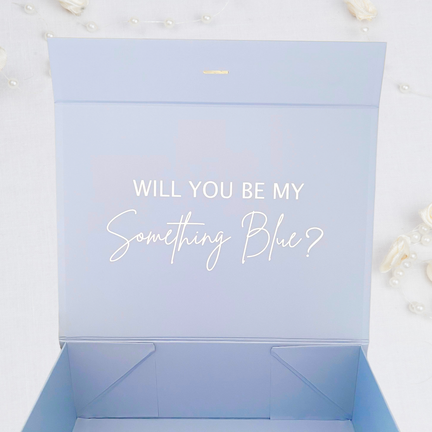 Personalised Blue Gift Box with Ribbon