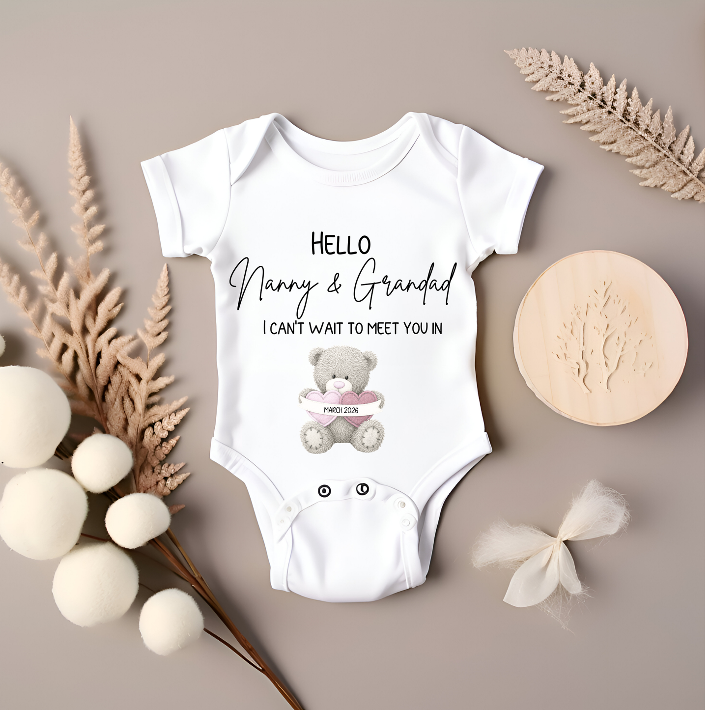 Hello Nanny and Grandad Baby Vest