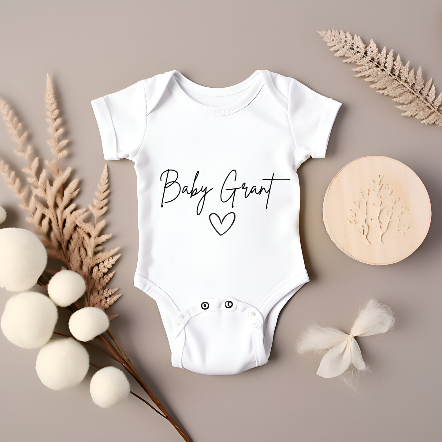 Personalised new baby vest