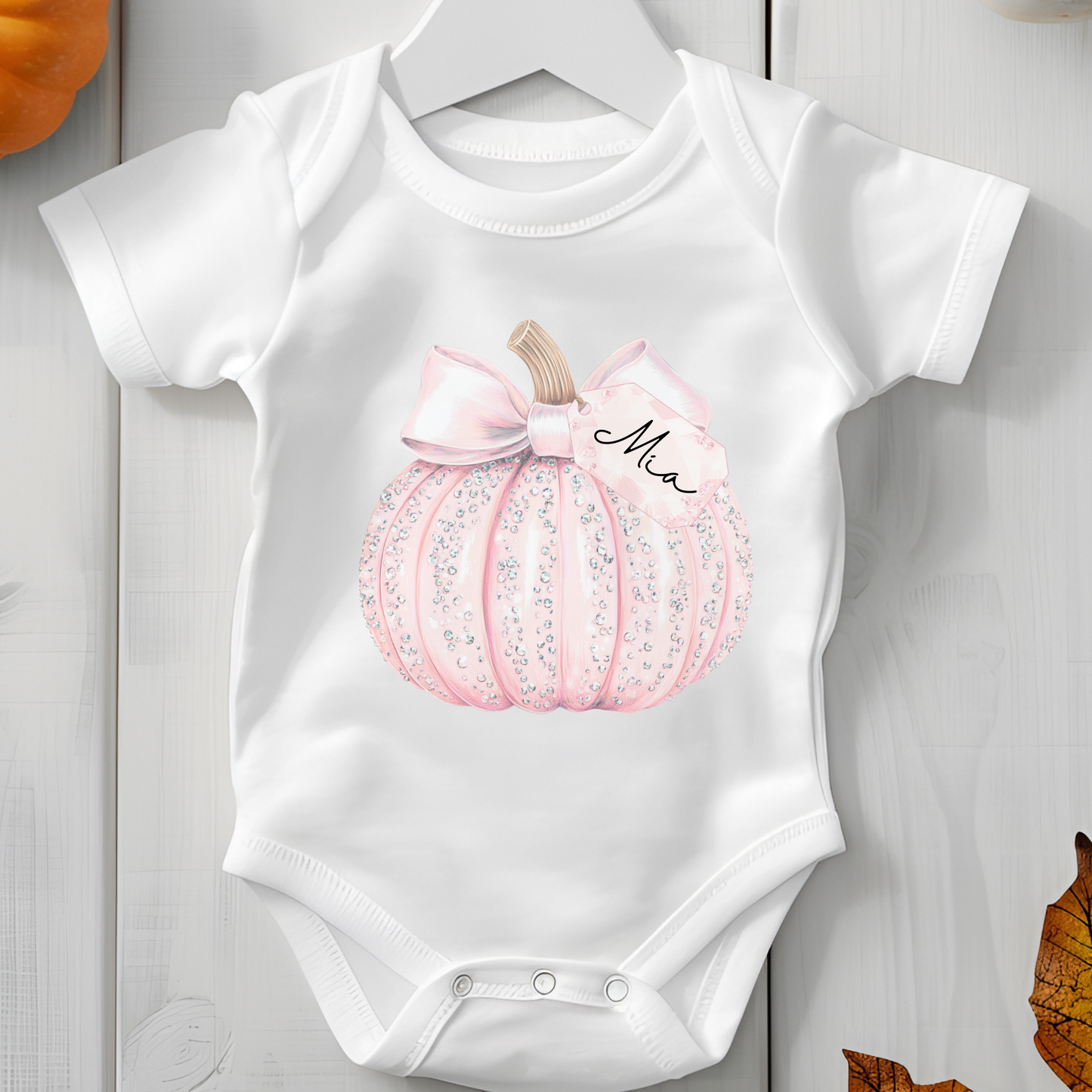 Halloween baby grow - bling pumpkin