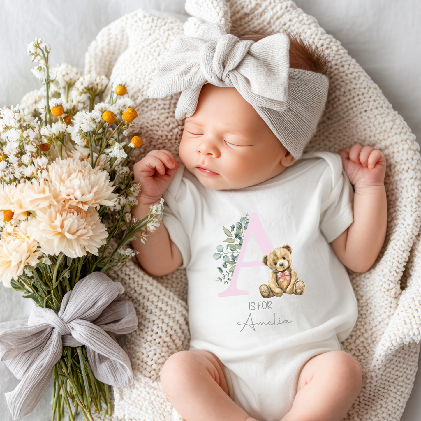 Initial and name baby vest