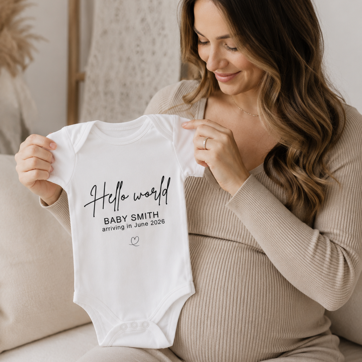 Hello World Pregnancy Announcement Vest