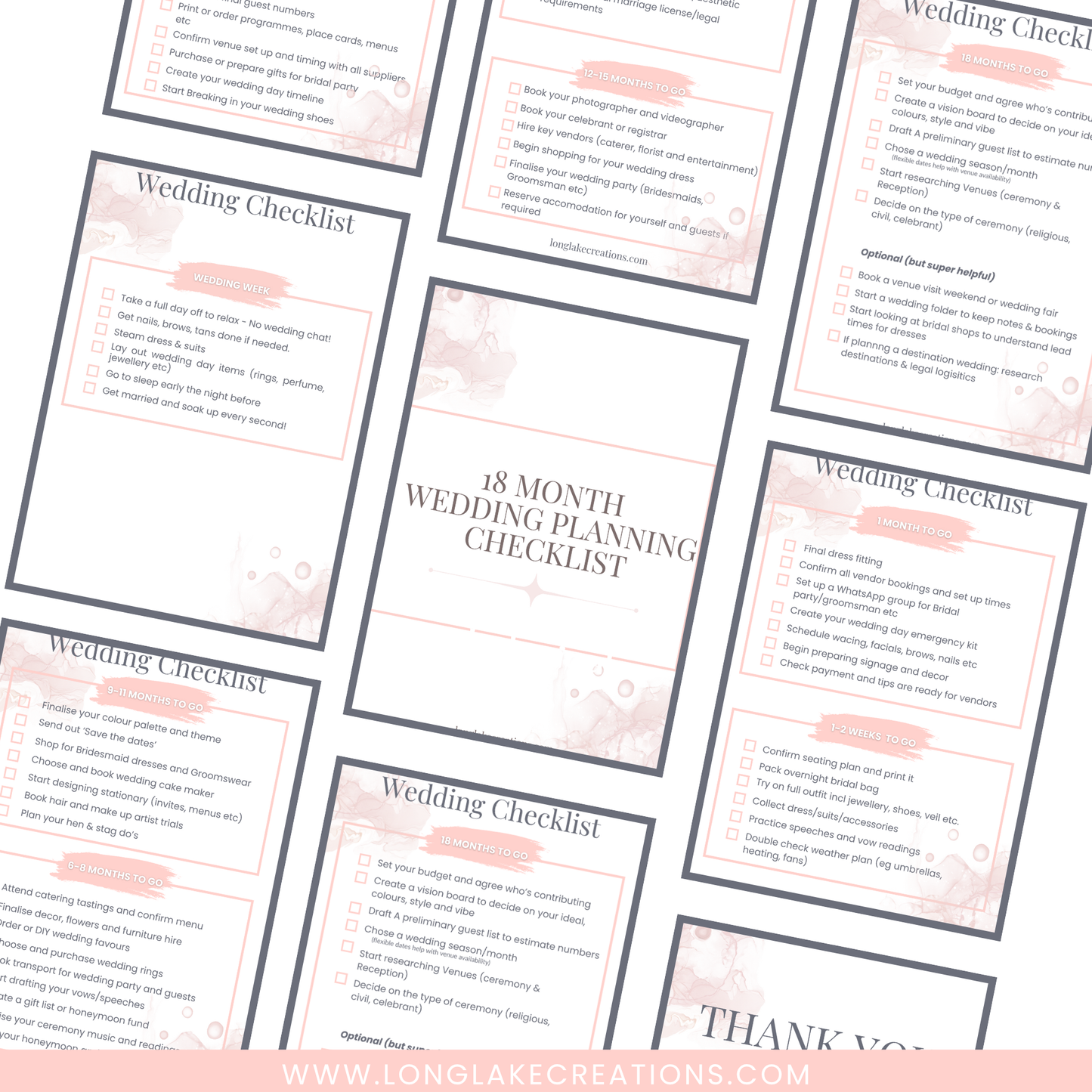18 month wedding planning checklist (printable PDF)