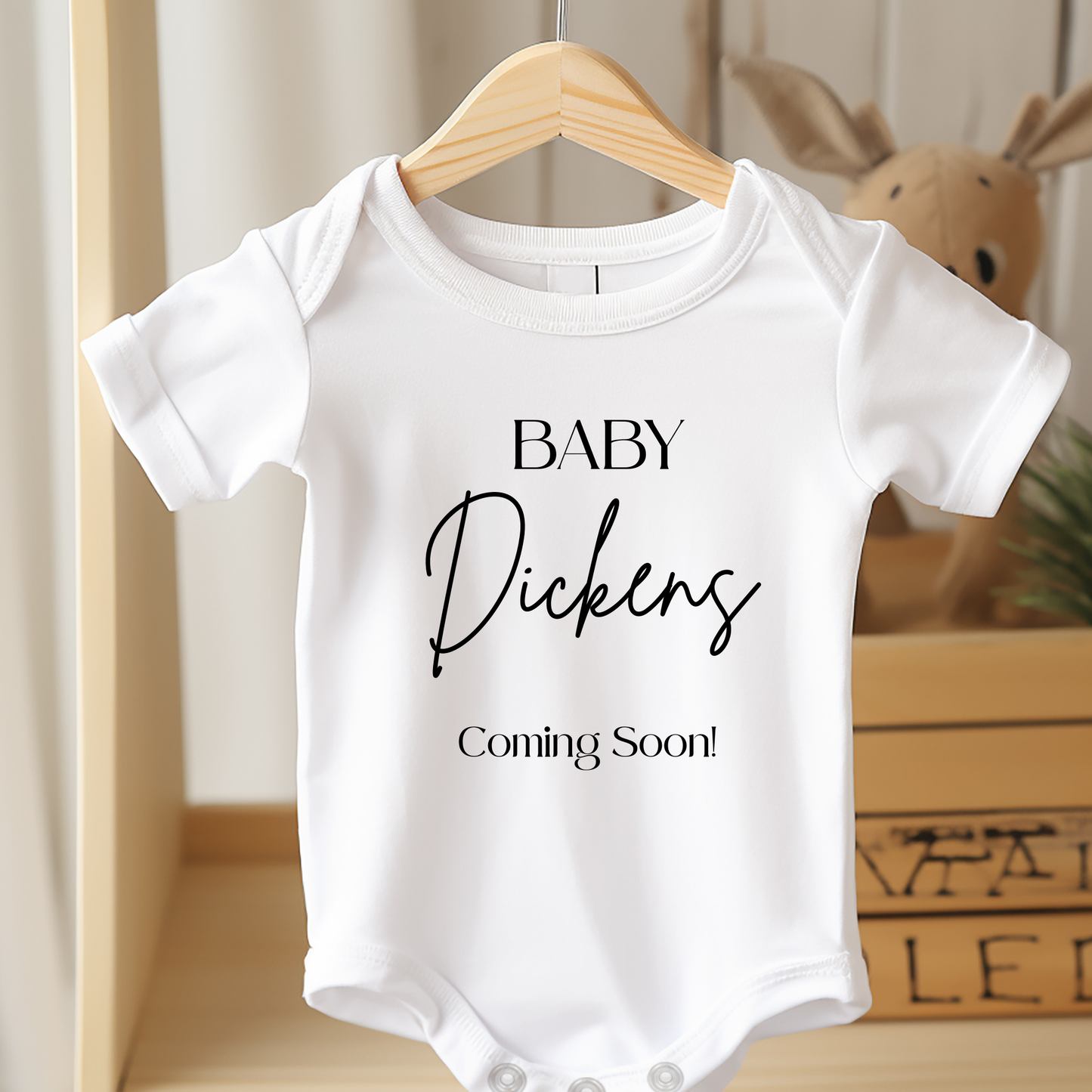 Personalised 'baby coming soon' annoucement vest