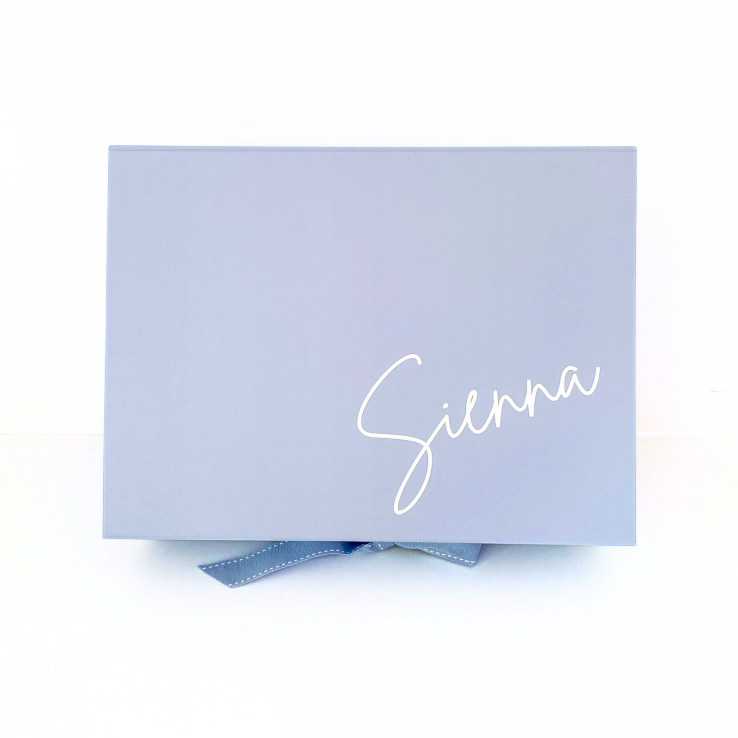 Personalised Blue Gift Box with Ribbon