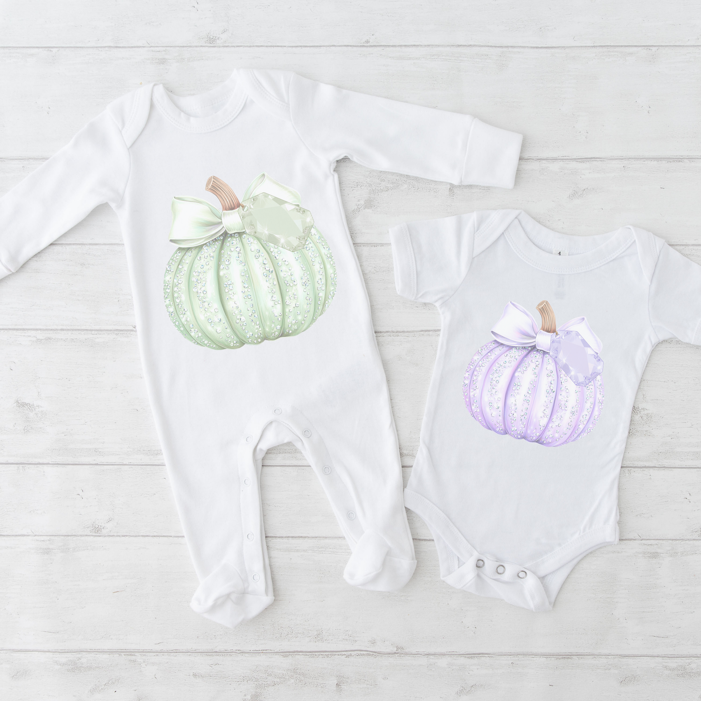 Halloween baby grow - bling pumpkin