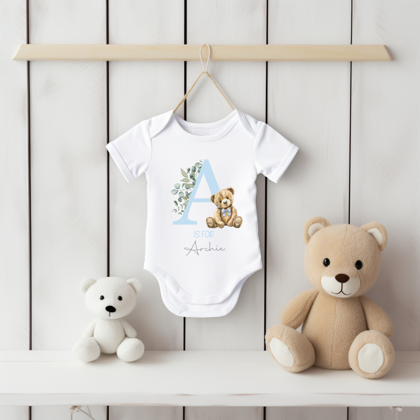 Initial and name baby vest