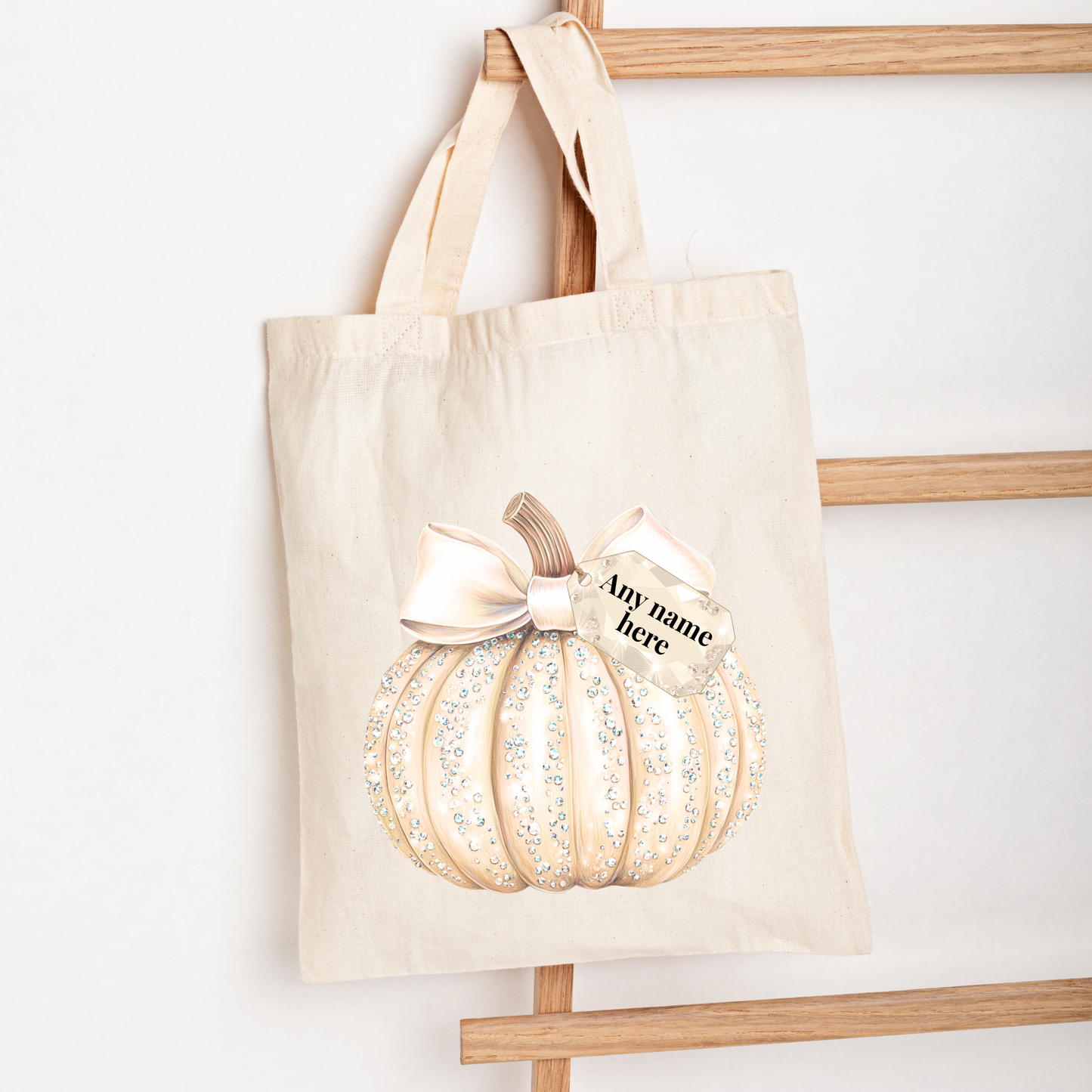 Halloween tote bag - Bling pumpkin