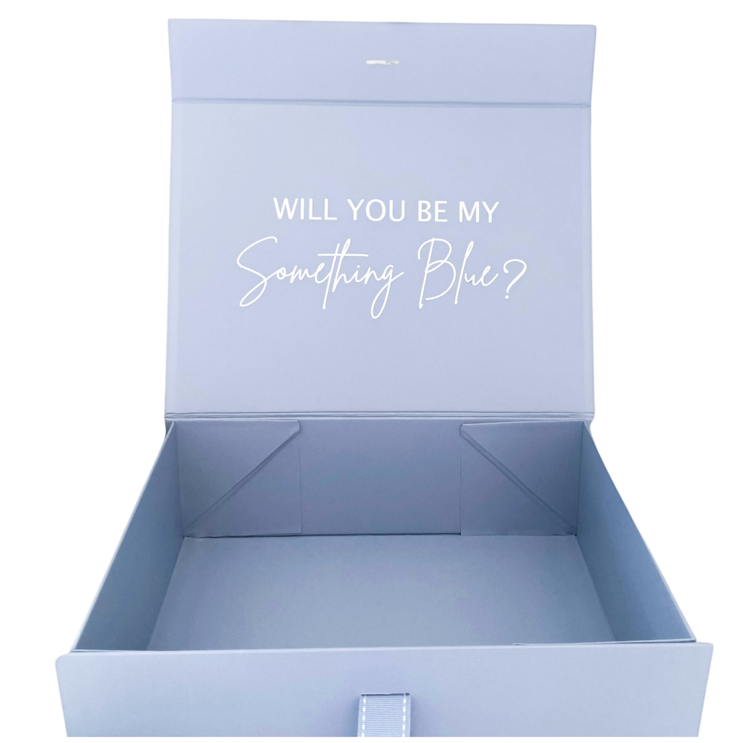 Personalised Blue Gift Box with Ribbon