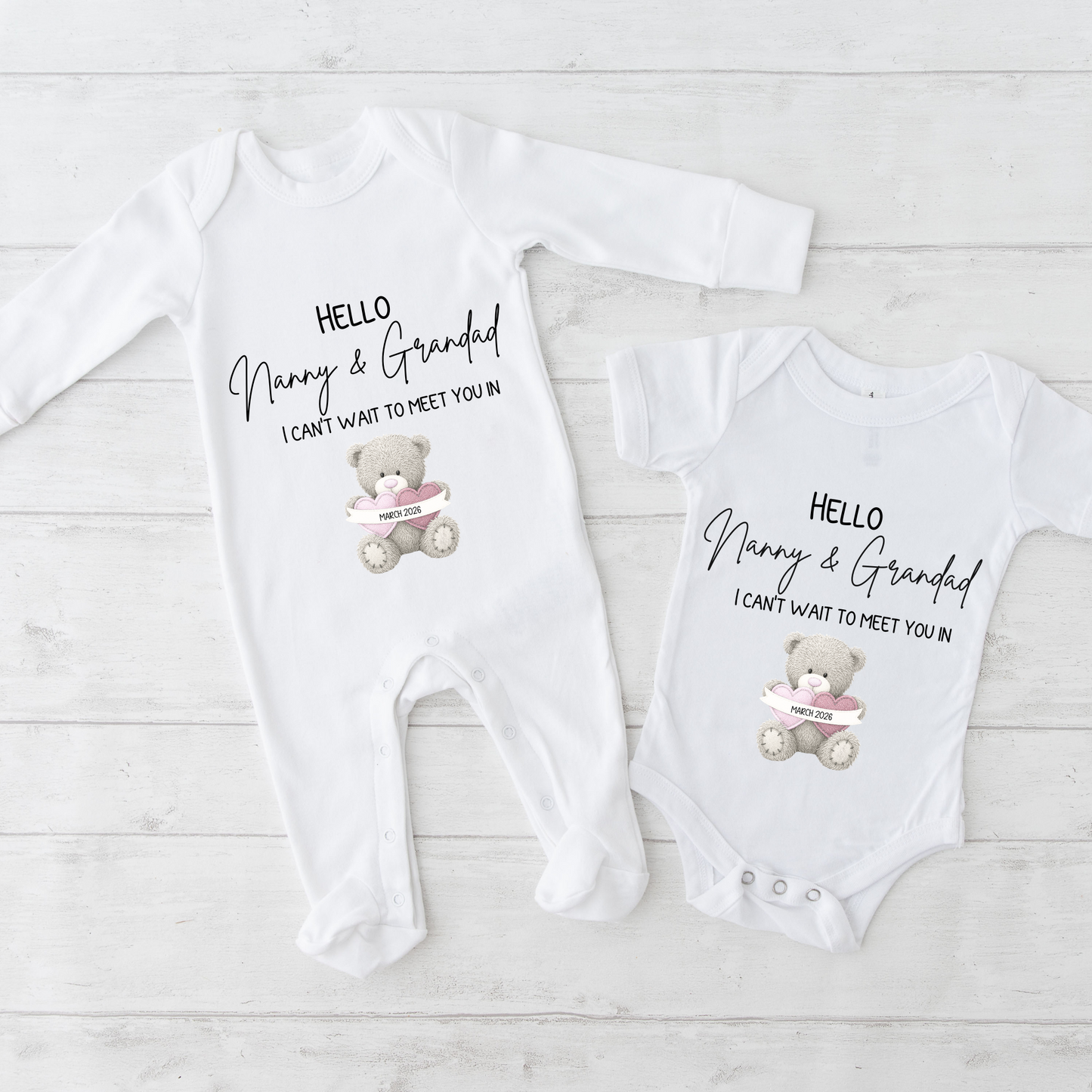 Hello Nanny and Grandad Baby Vest