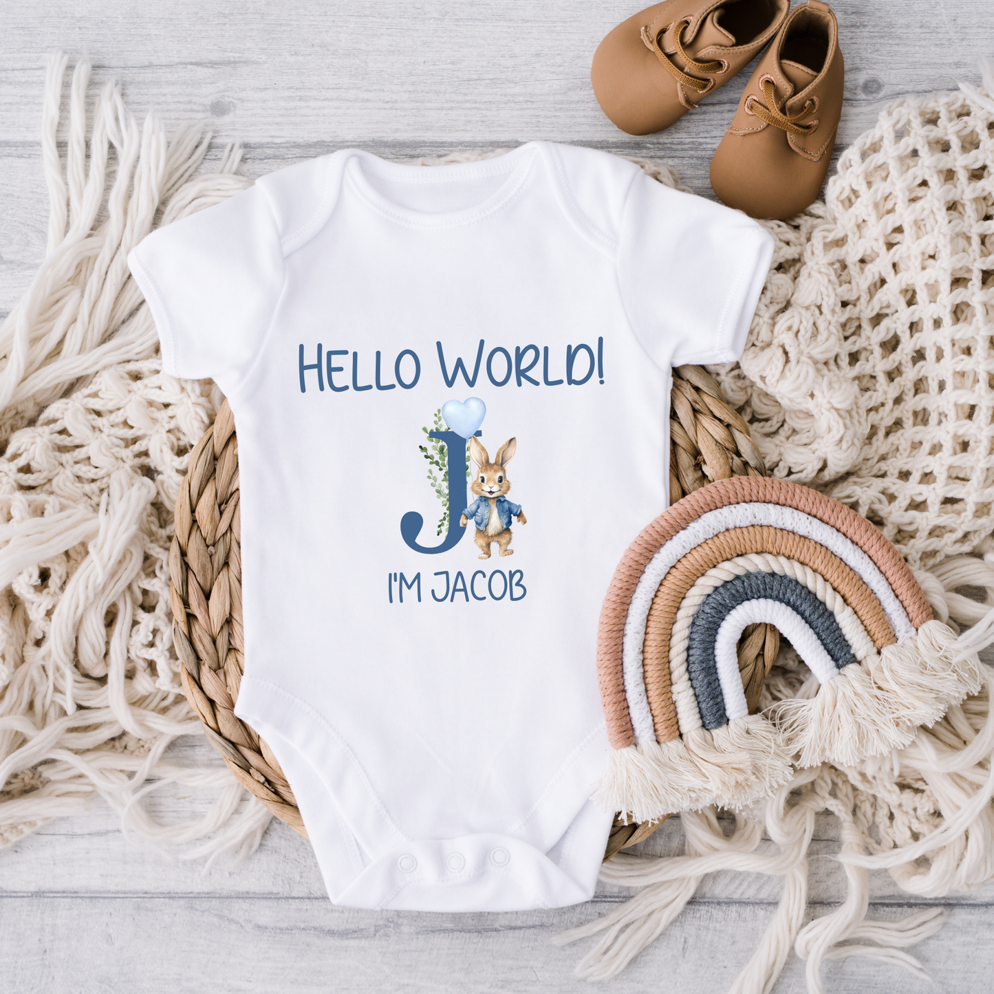 Hello World personalised baby Vest