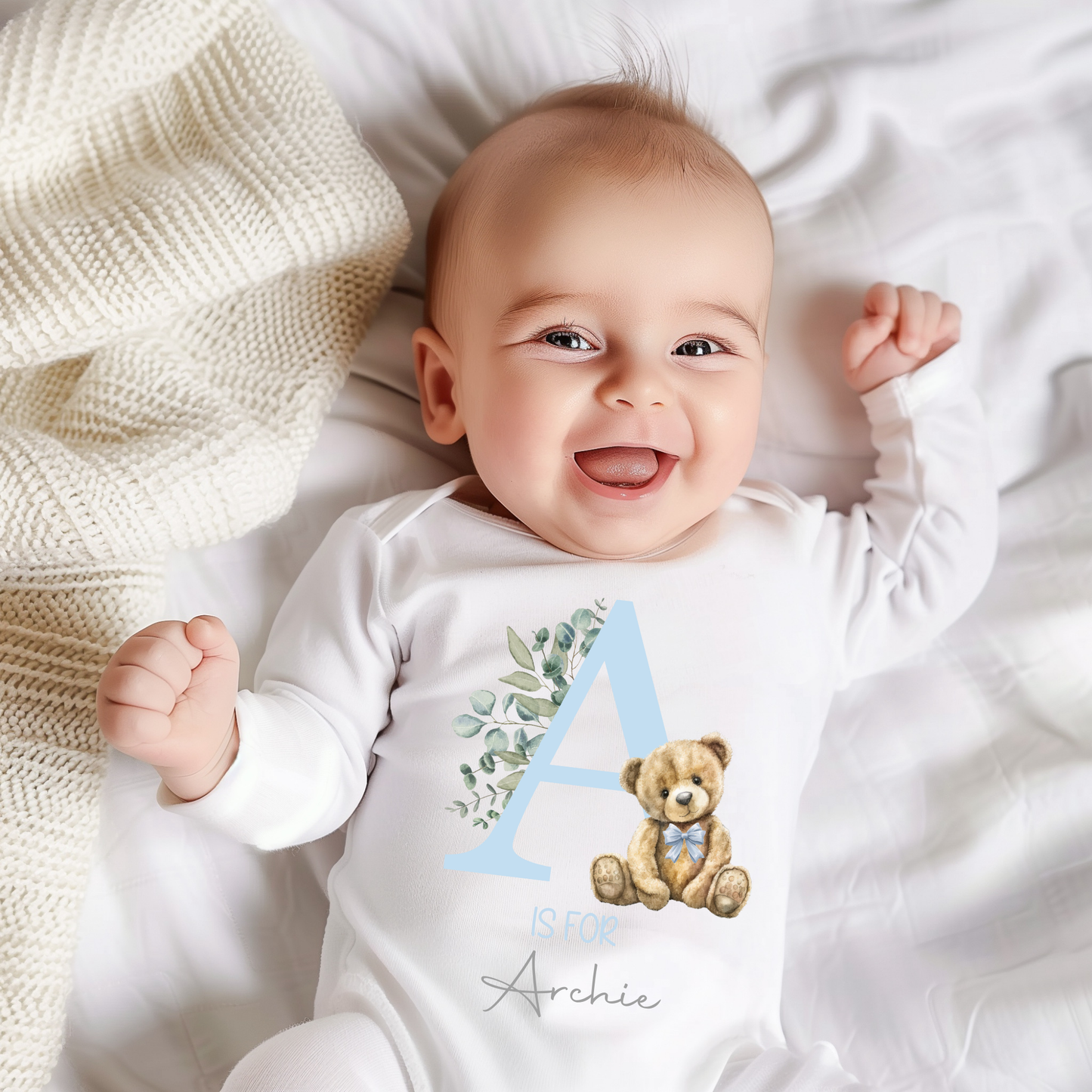 Initial and name baby vest