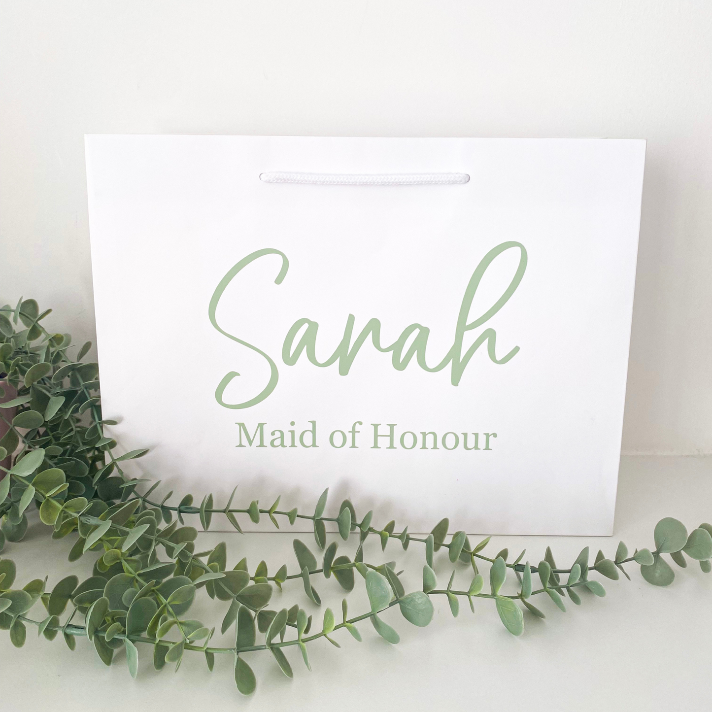 Personalised Bridal Party Gift Bag Bundle - sage green