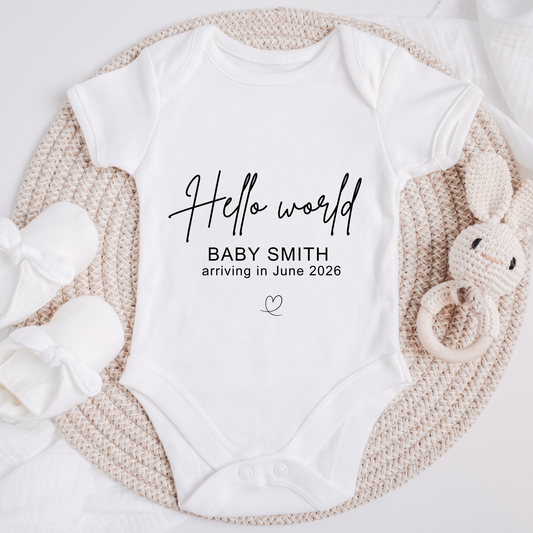 Hello World Pregnancy Announcement Vest