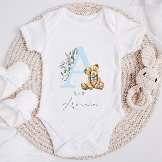 Initial and name baby vest