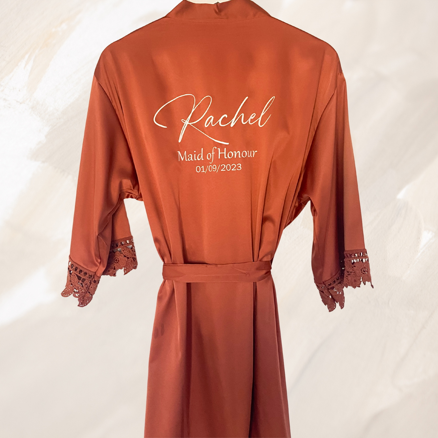 Personalised bridal robe gift set - Rustic Orange