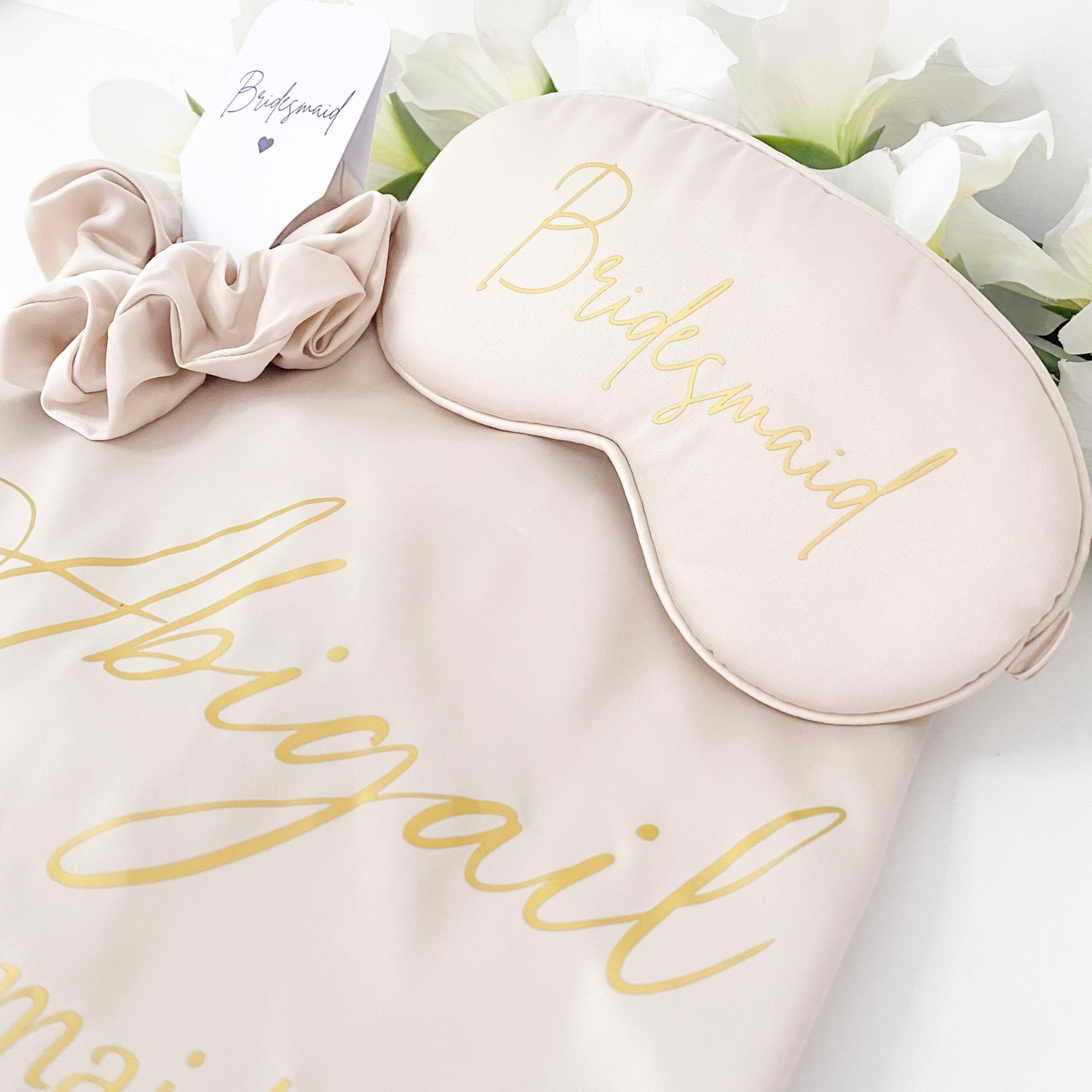 Personalised bridal robe gift set - Champagne gold