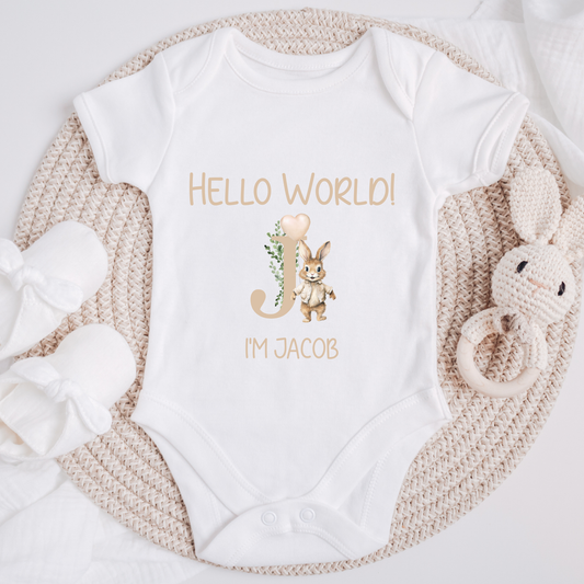 Hello World personalised baby Vest