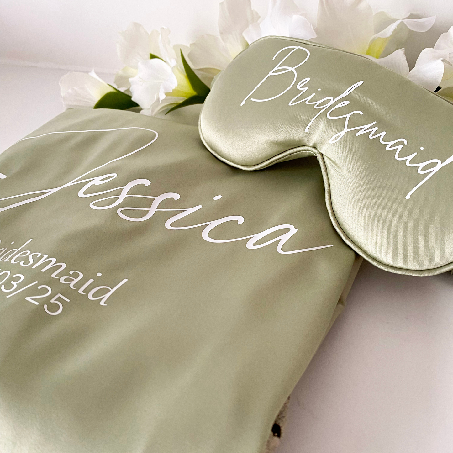 Personalised bridal robe gift set - Sage