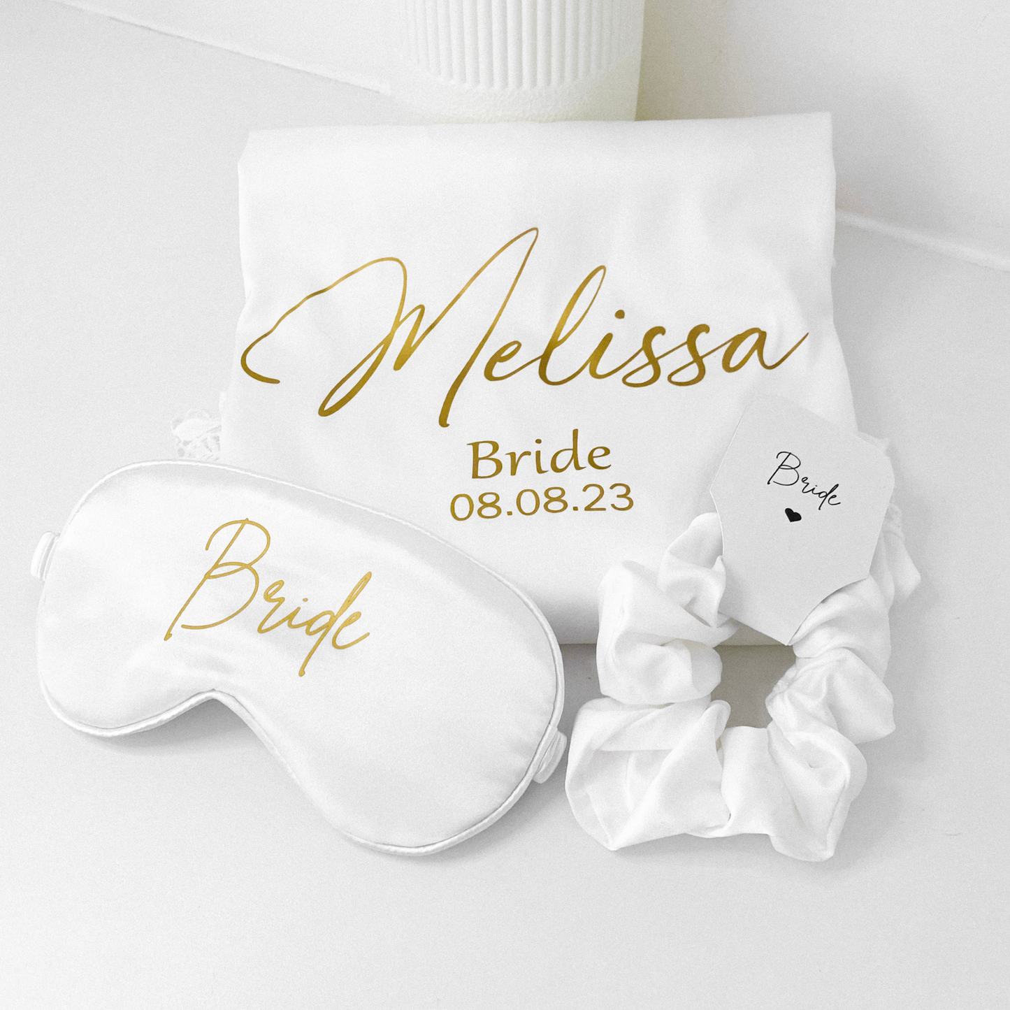 Personalised bridal robe gift set - White