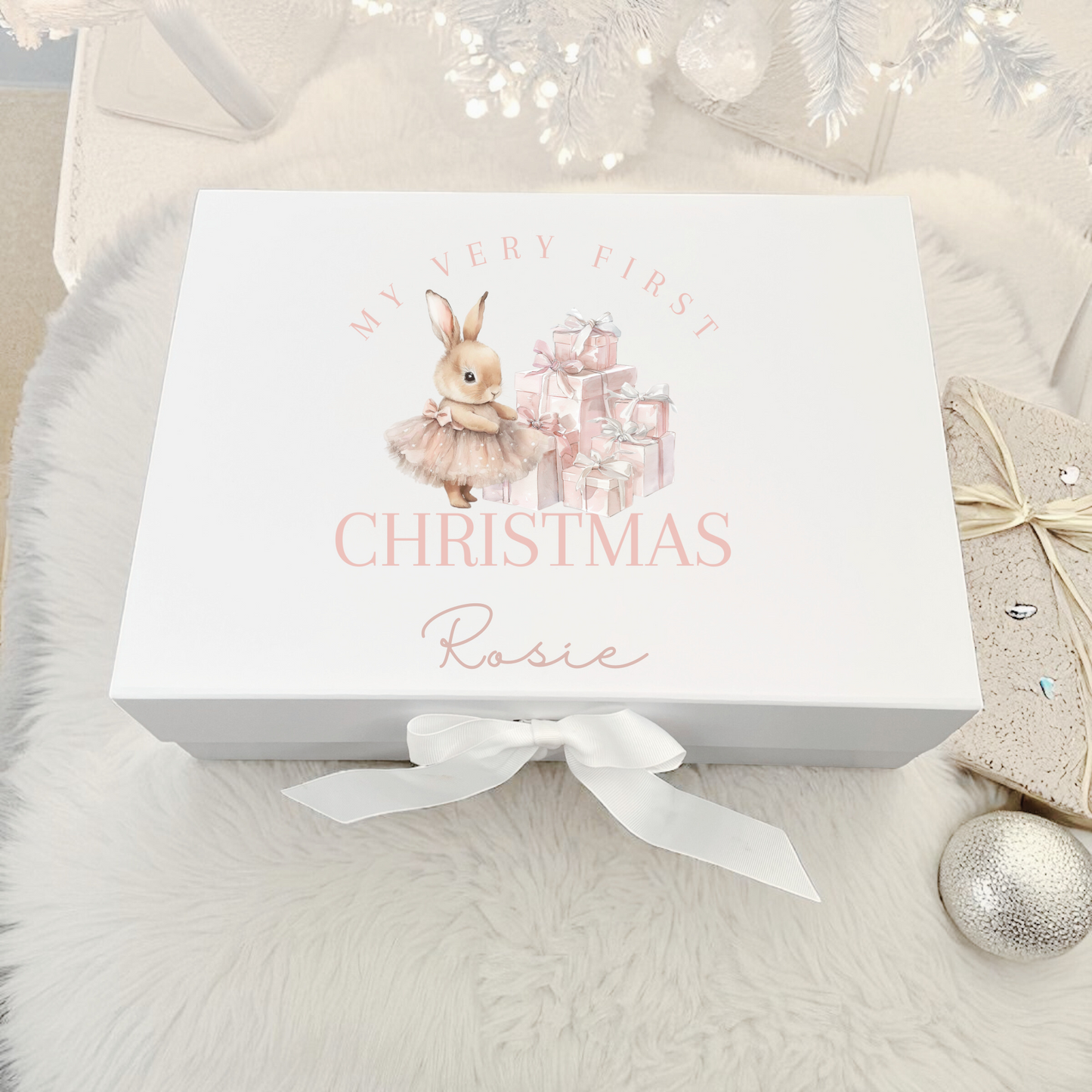 My First Christmas Gift Box - Pink Bunny Ballerina