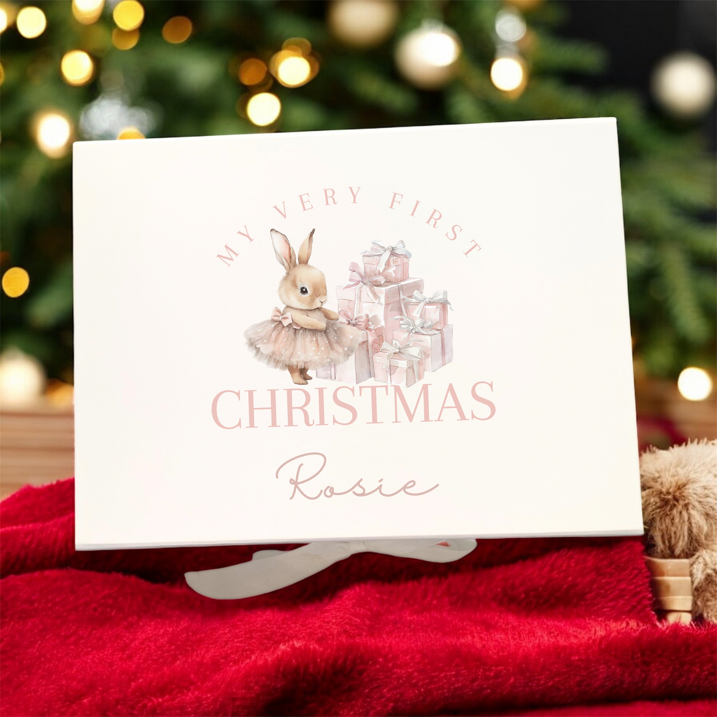 My First Christmas Gift Box - Pink Bunny Ballerina