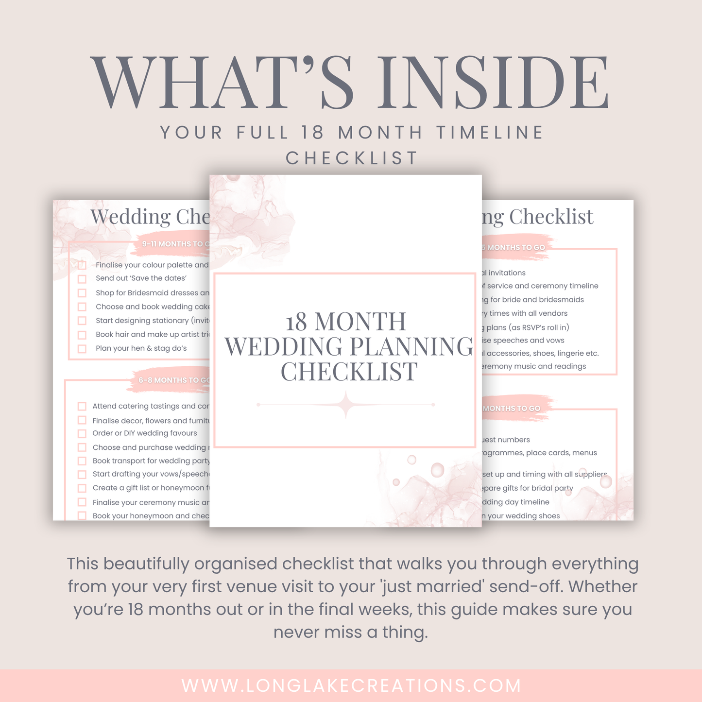 18 month wedding planning checklist (printable PDF)