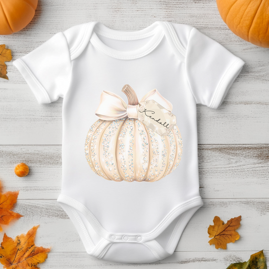 Halloween baby grow - bling pumpkin