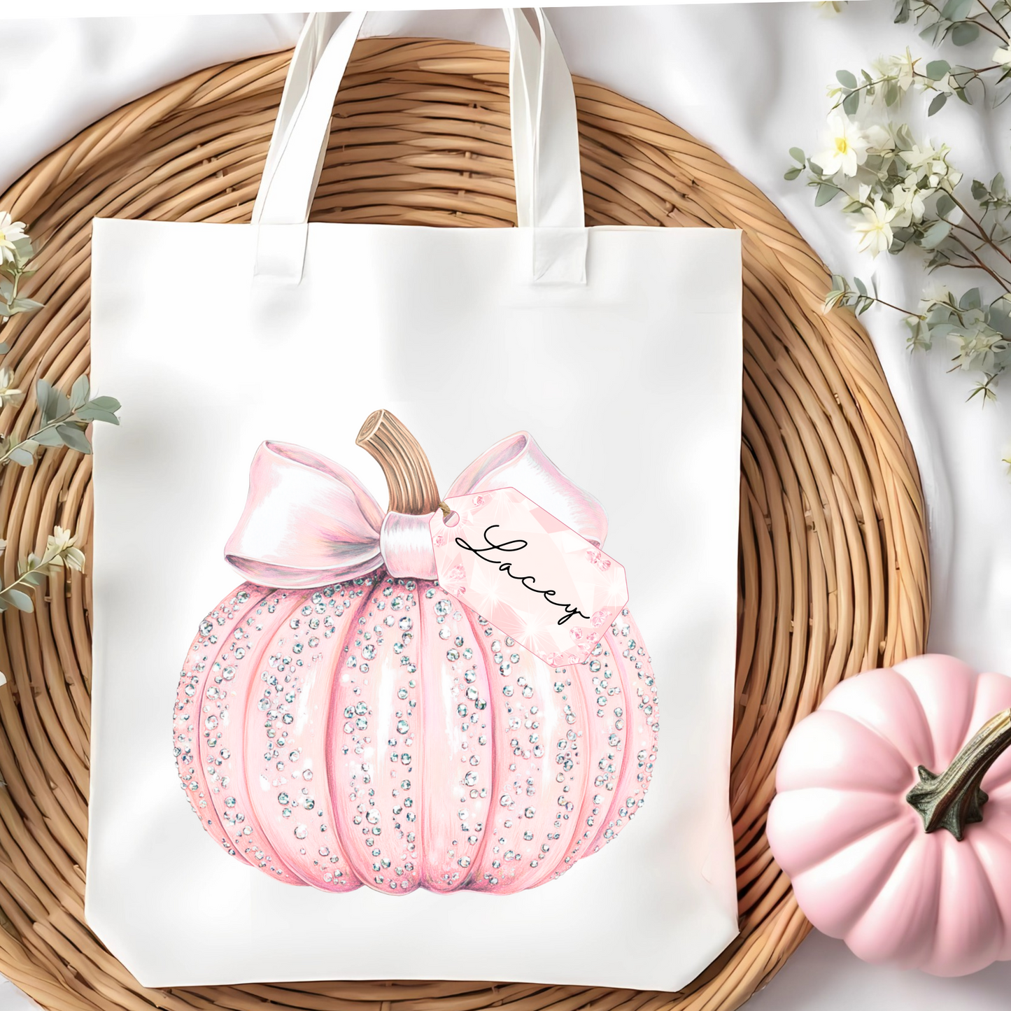 Halloween tote bag - Bling pumpkin
