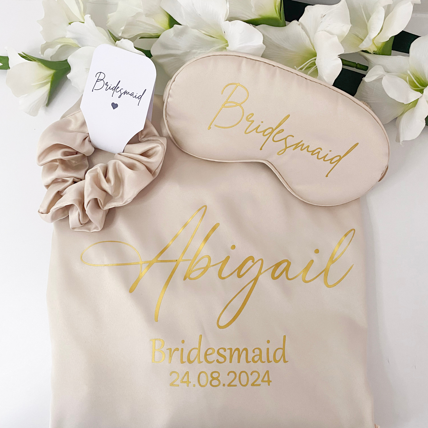 Personalised bridal robe gift set - Champagne gold