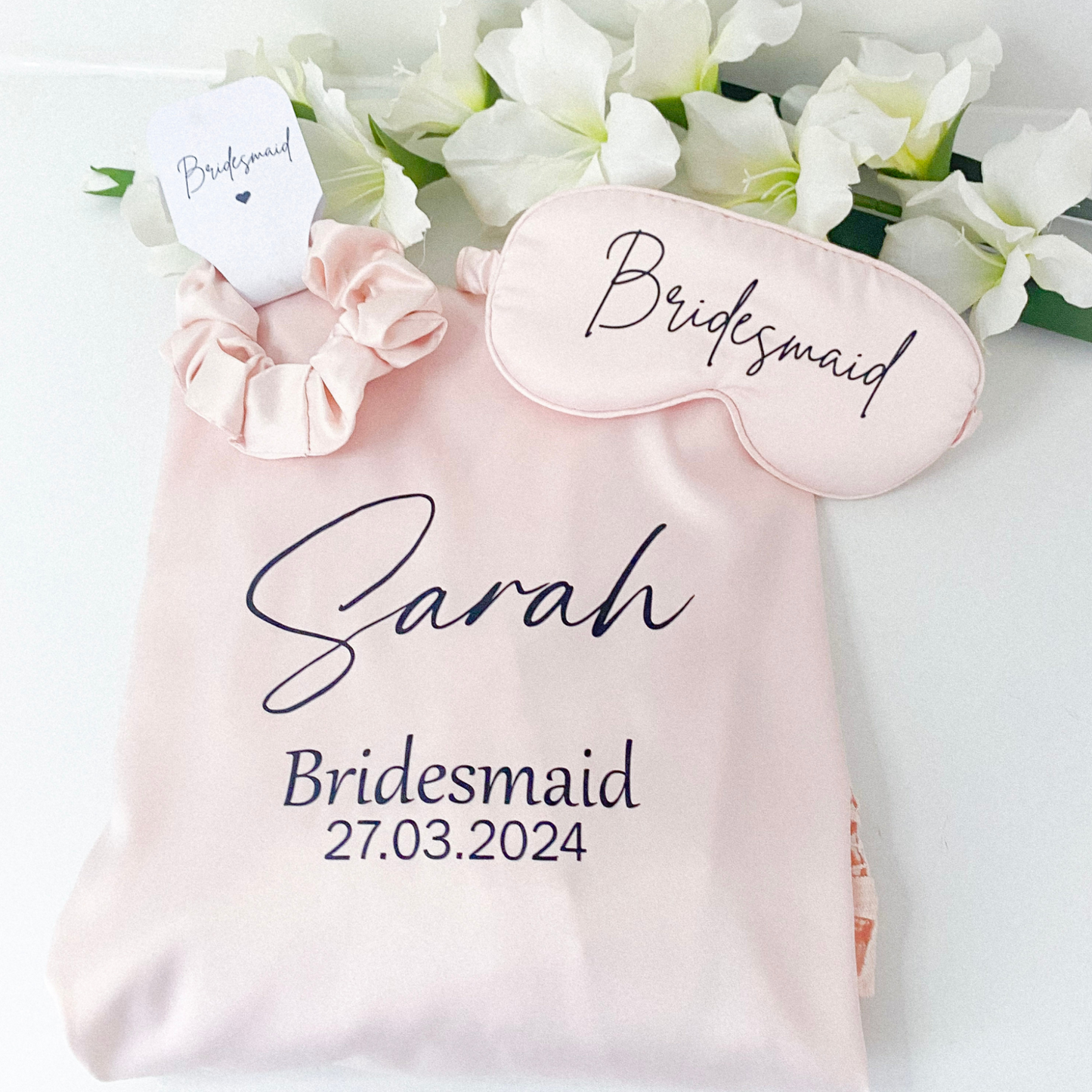 Personalised bridal robe gift set - Blush Pink