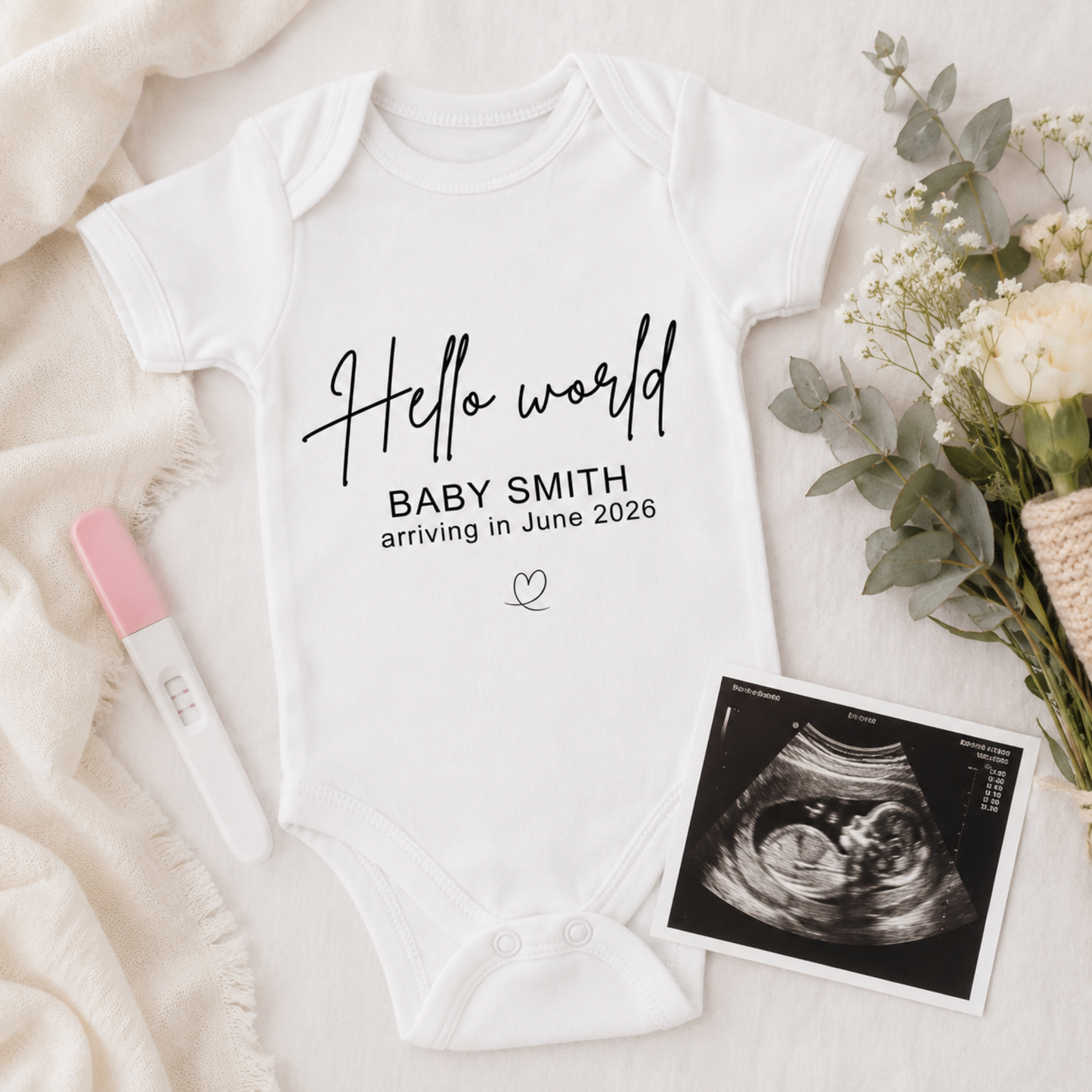 Hello World Pregnancy Announcement Vest