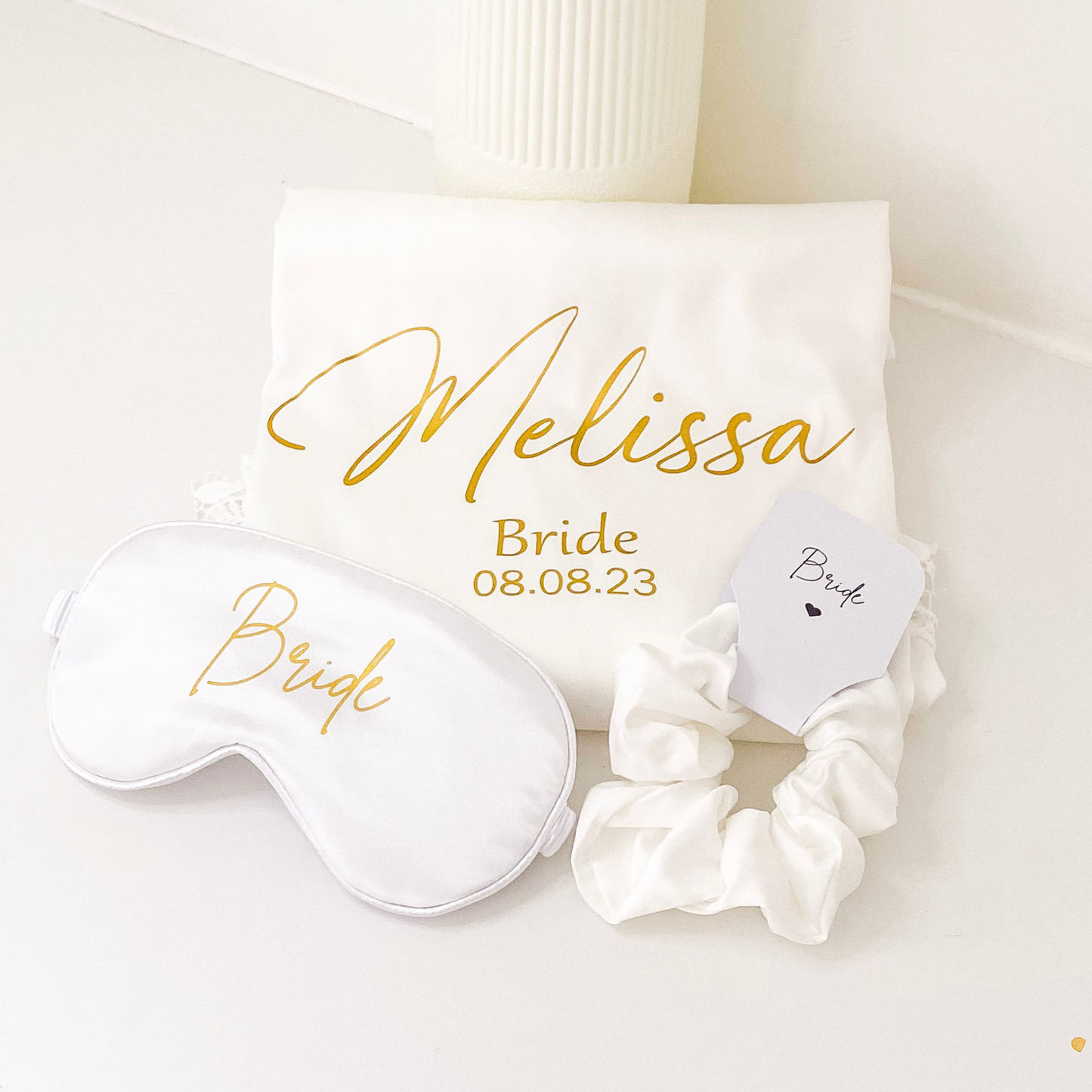 Personalised bridal robe gift set - White