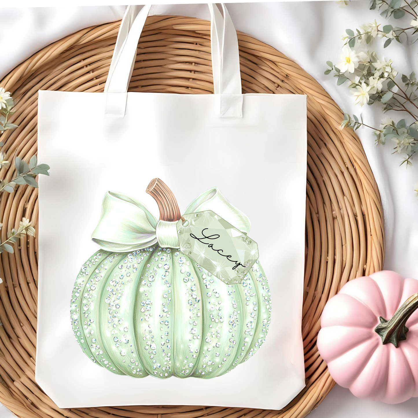 Halloween tote bag - Bling pumpkin