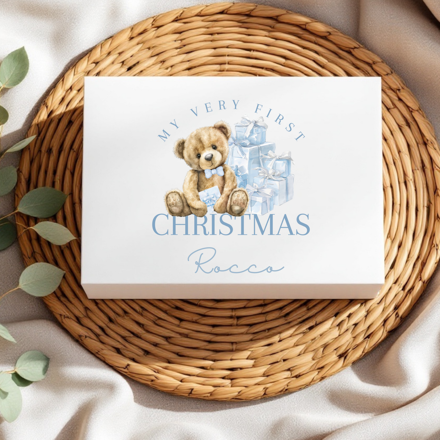 My First Christmas Gift Box - Blue Teddy