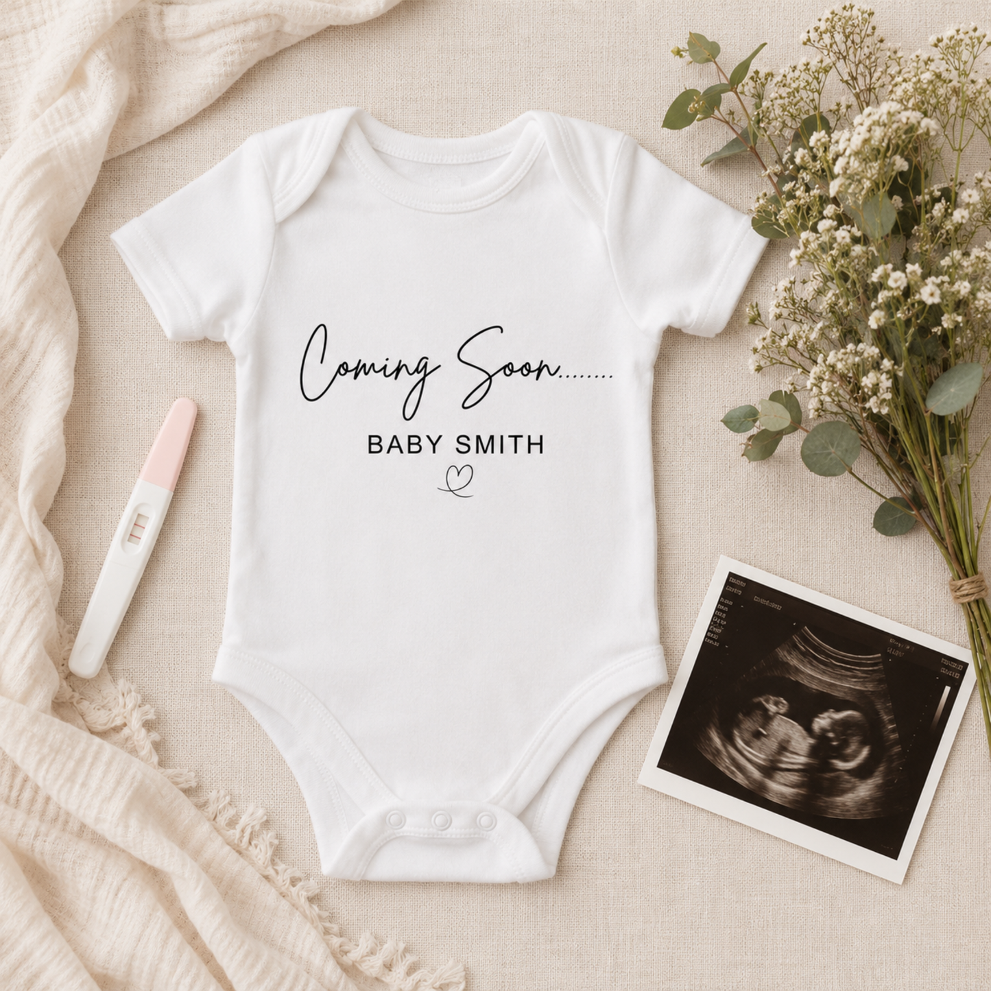 Personalised Coming Soon Baby Vest