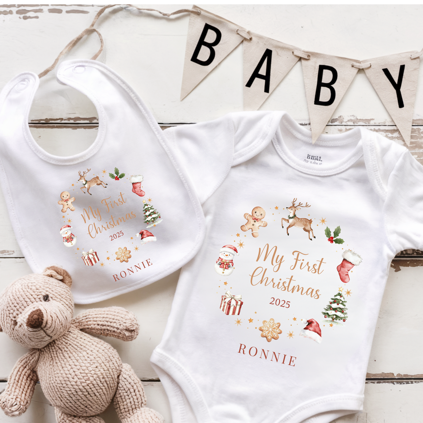 My first Christmas bodysuit 2025 - Traditional Christmas graphics