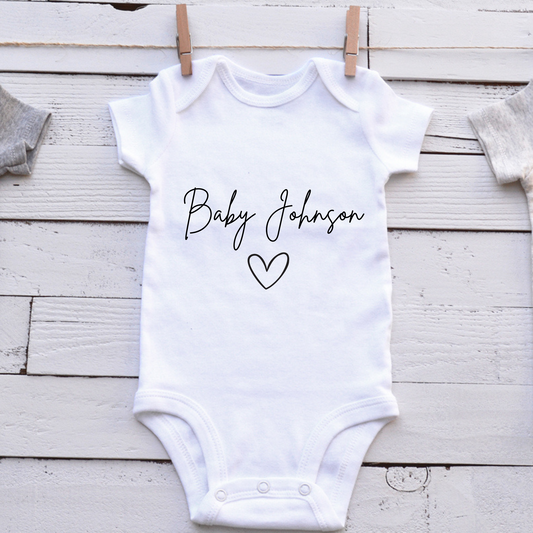 Personalised new baby vest