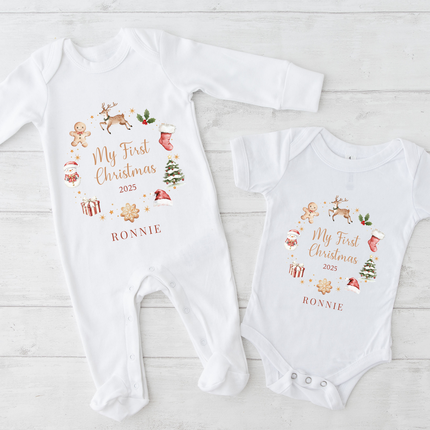 My first Christmas bodysuit 2025 - Traditional Christmas graphics