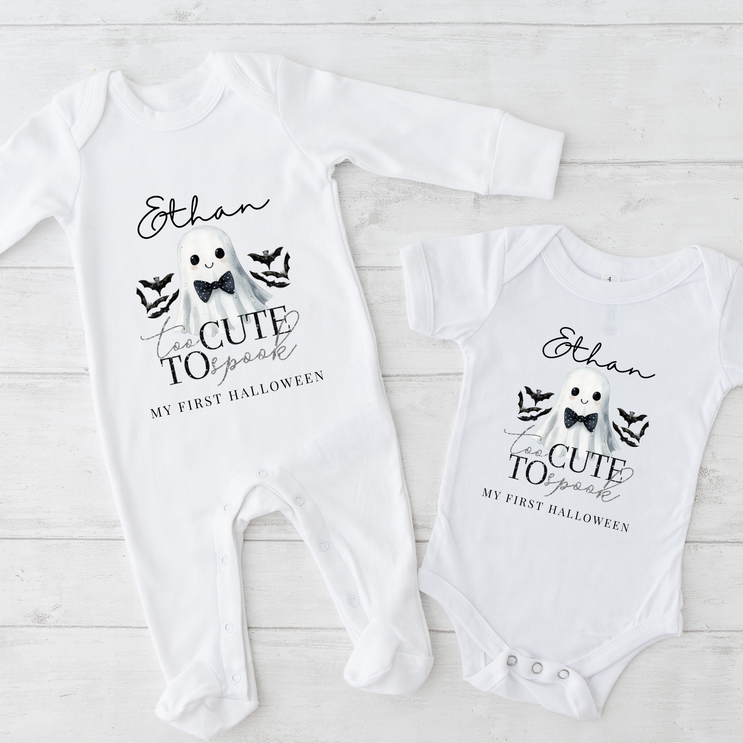 Halloween baby grow - Too cute to spook