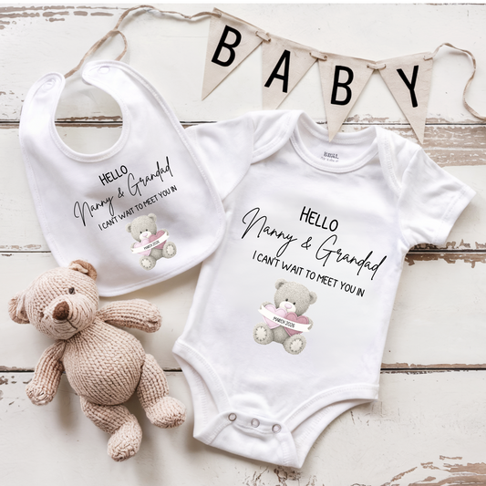 Hello Nanny and Grandad Baby Vest