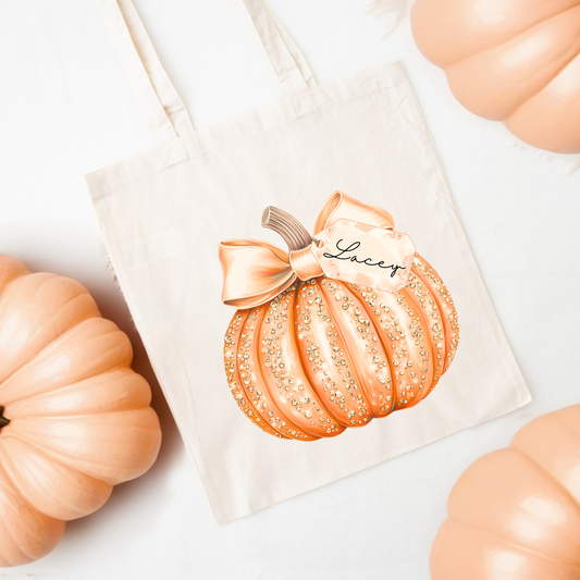 Halloween tote bag - Bling pumpkin