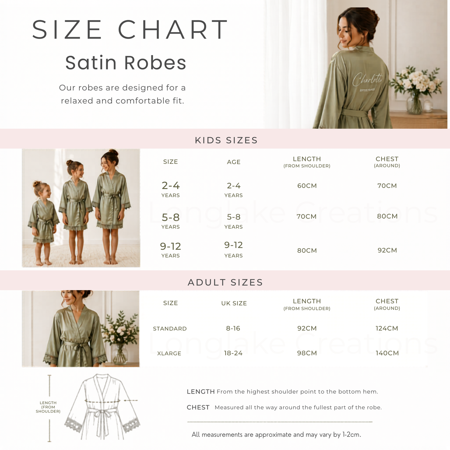 Personalised Flower Girl Robe with Lace Trim
