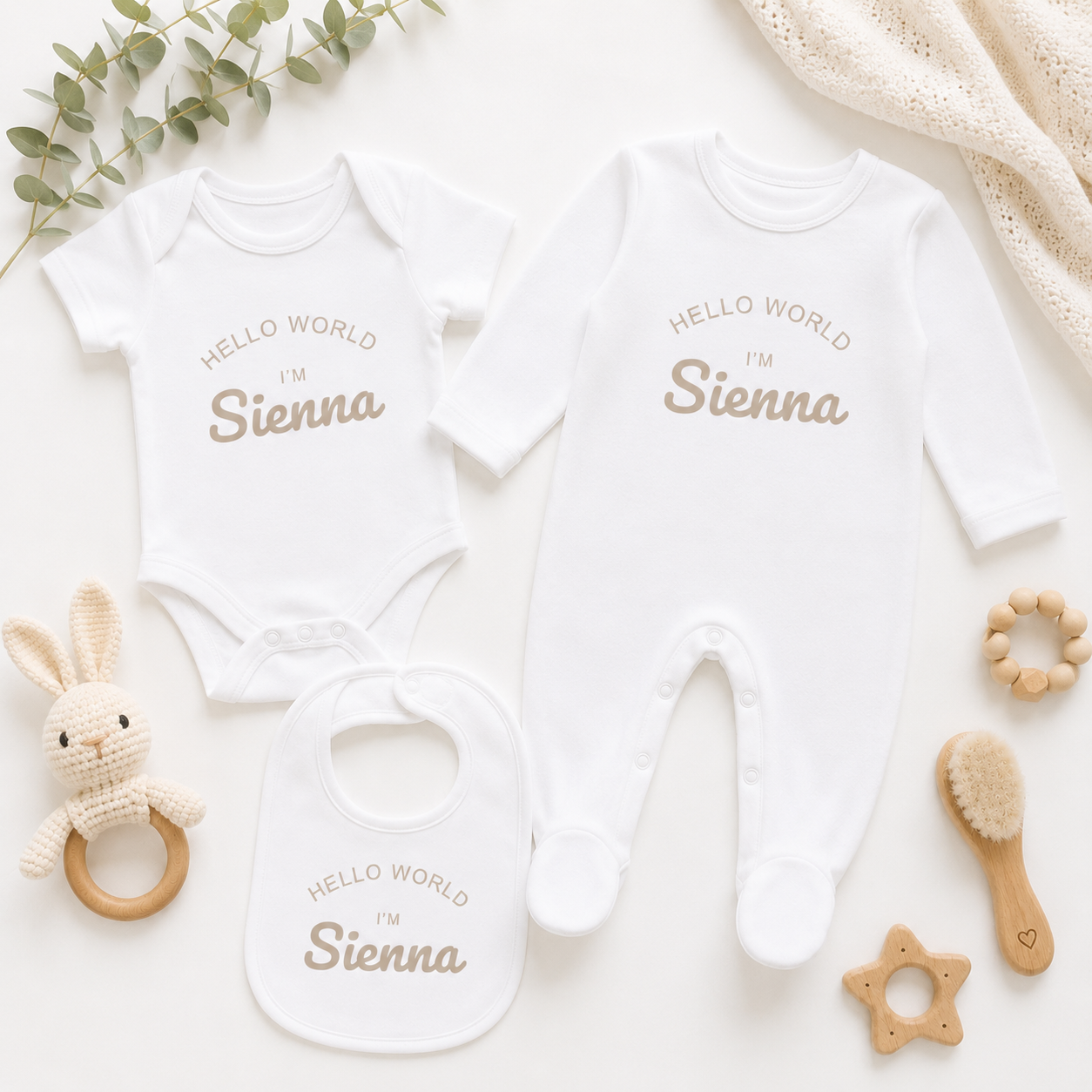 Personalised Hello World Sleepsuit