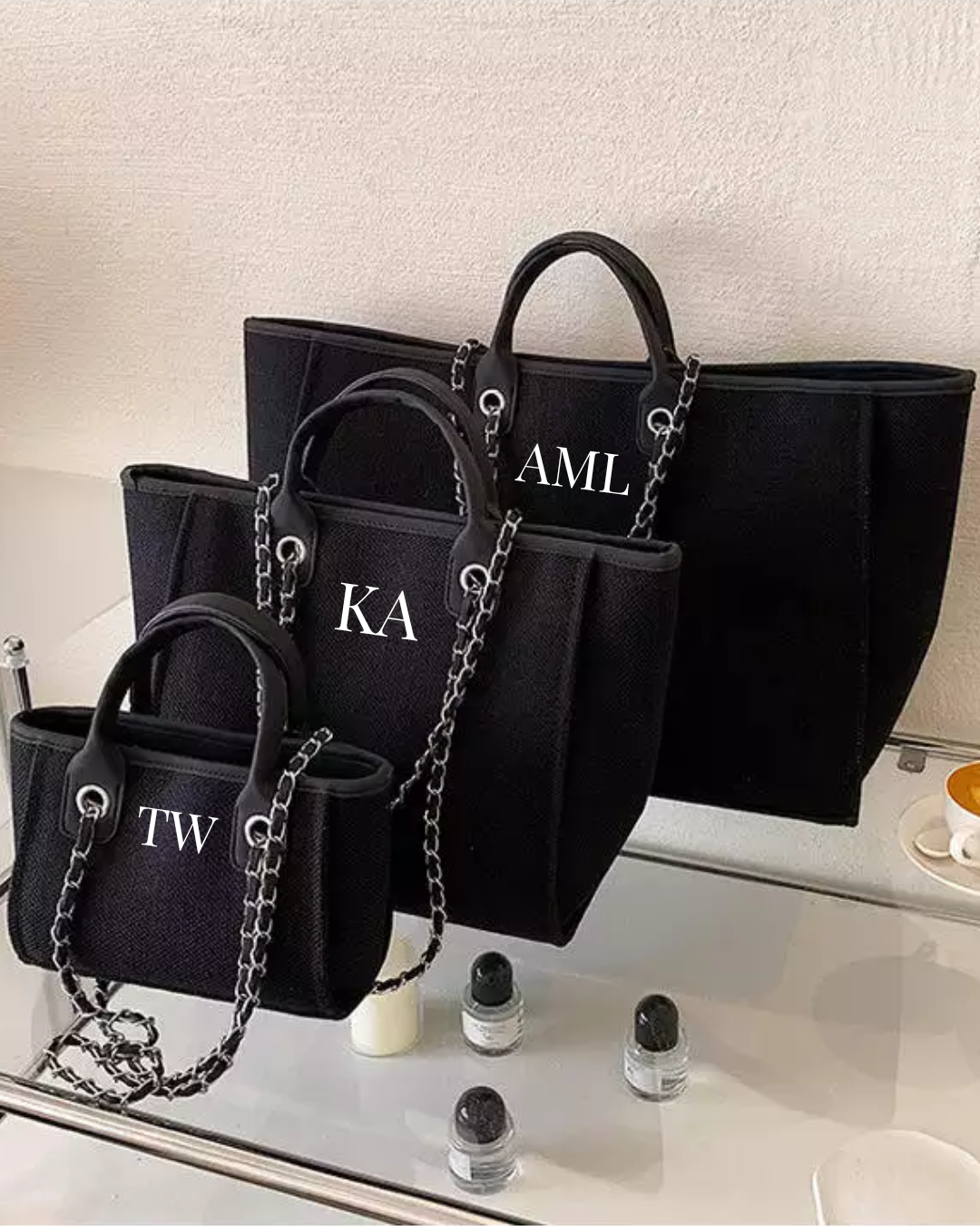 Personalised Canvas Chain Handbag - Medium