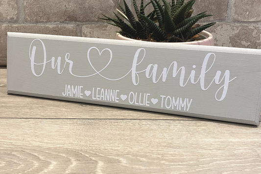 Personalised family sign with names
