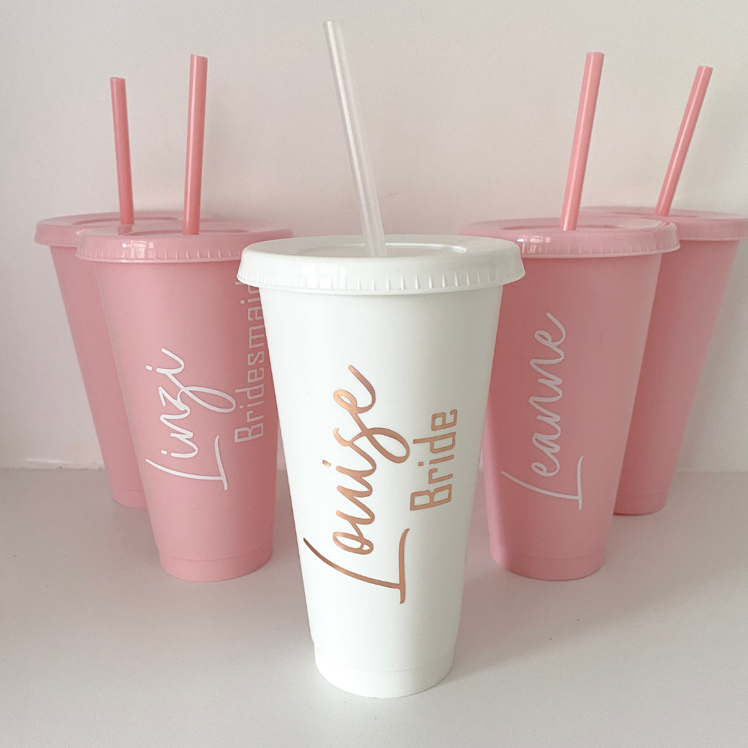 Personalised Pink Cold Cup