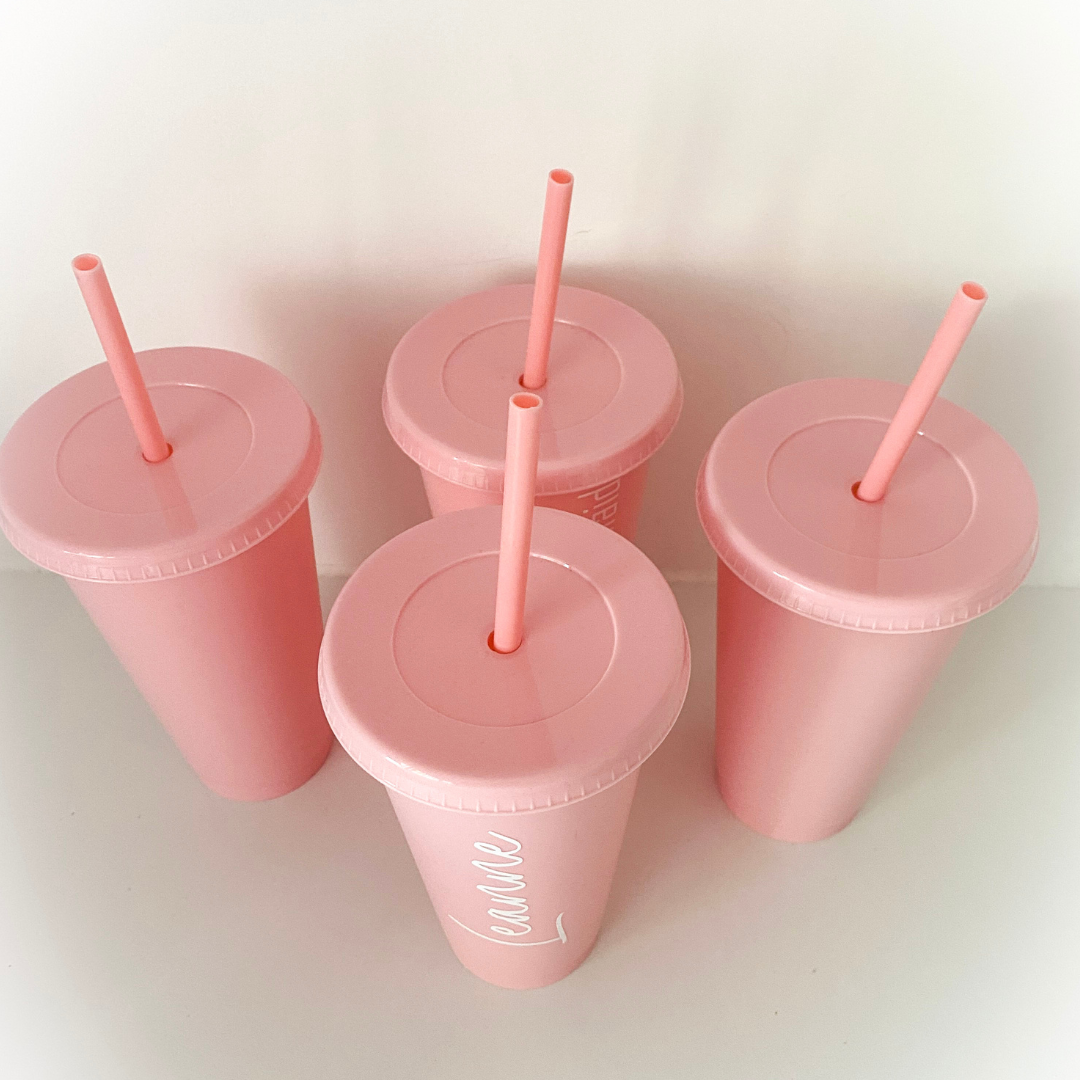 Personalised Pink Cold Cup